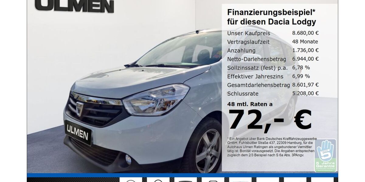 Dacia Lodgy 88.465 km 8.680 &euro; Ratingen 40880