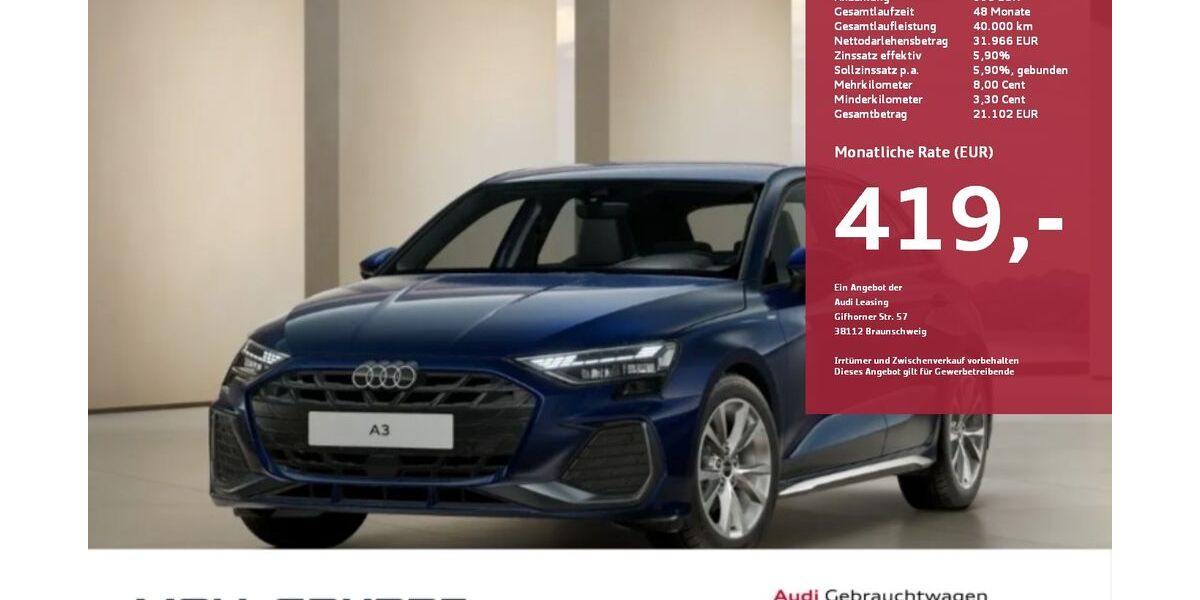 Audi A3 10.000 km 39.990 &euro; Düsseldorf 40549