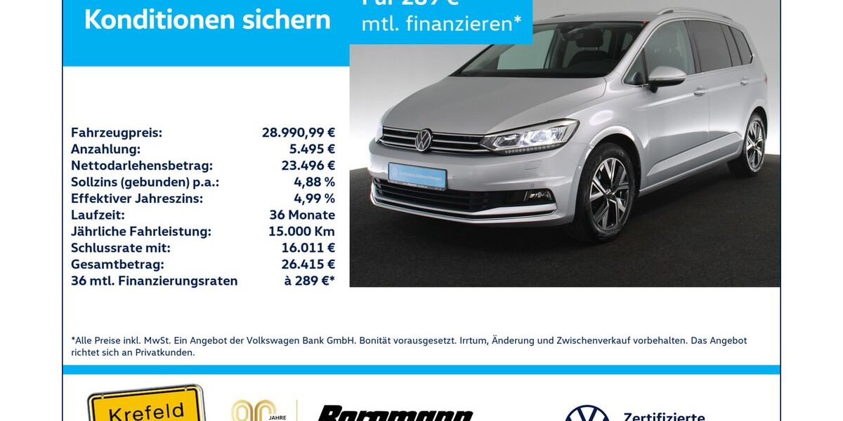 VW Touran 55.442 km 28.662 &euro; Krefeld 47803