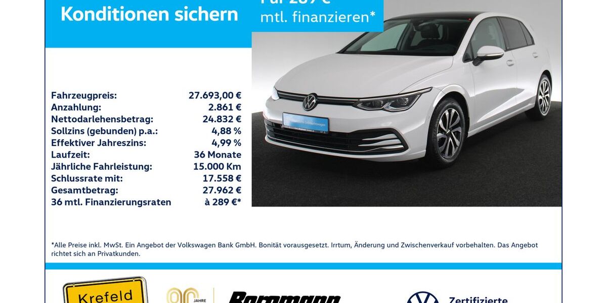 VW Golf 15.189 km 26.555 &euro; Krefeld 47803